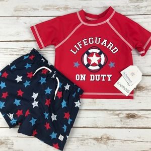 Flapdoodles Boys Swim Shorts & Rash Guard